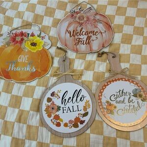 Autumn Harvest Wall Decor Set - Orange and Brown